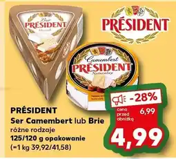 Kaufland Ser Président Camembert lub Brie różne rodzaje 125/120g oferta