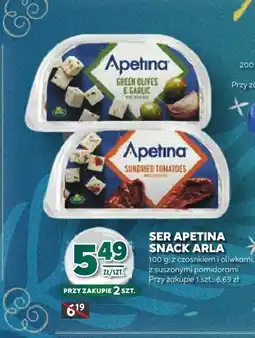 Stokrotka Ser Apetina Snack Arla z czosnkiem i oliwkami / z suszonymi pomidorami oferta