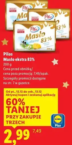 Lidl Masło ekstra 83% Pilos oferta