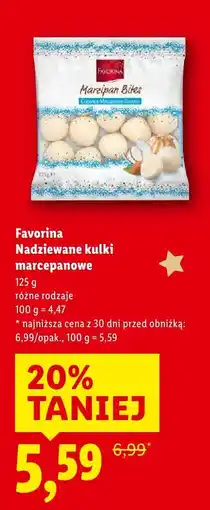 Lidl Nadziewane kulki marcepanowe Favorina oferta