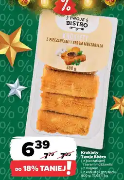 Netto Krokiety Twoje Bistro z pieczarkami i serem mozzarella, z mięsem, z kapustą i grzybami oferta