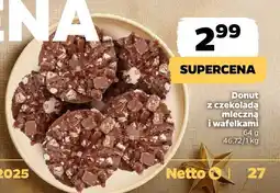 Netto Donut z czekoladą mleczną i wafelkami Netto oferta