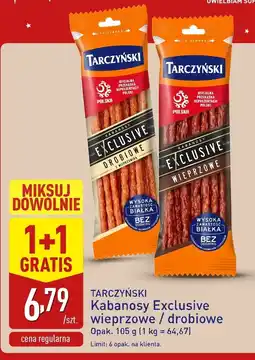 ALDI Kabanosy Exclusive drobiowe 1+1 GRATIS Tarczyński oferta
