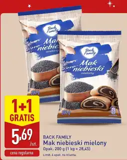 ALDI Mak niebieski mielony 200 g 1+1 GRATIS Back Family oferta