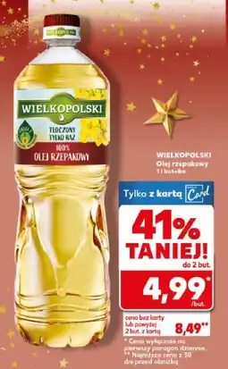 Kaufland Olej rzepakowy 1 l butelka WIELKOPOLSKI oferta
