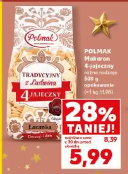 Kaufland Makaron Polmak Makaron 4-jajeczny różne rodzaje 500 g opakowanie oferta