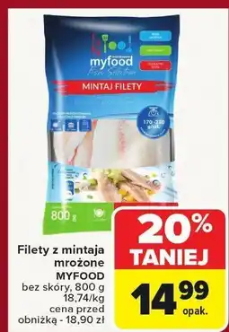 Carrefour Market Filety z mintaja mrożone MYFOOD bez skóry oferta