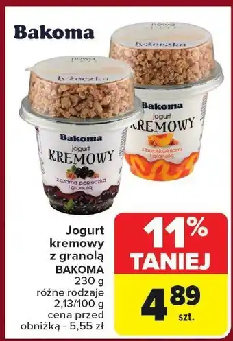 Carrefour Market Jogurt kremowy z granolą Bakoma oferta