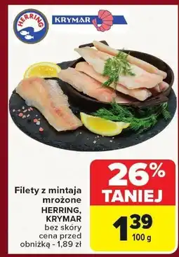 Carrefour Filety z mintaja mrożone Herring, Krymar oferta