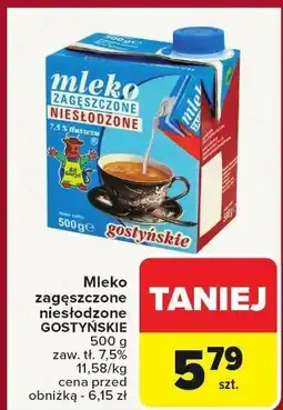 Carrefour Market Mleko zagęszczone niesłodzone GOSTYŃSKIE 500g Gostyńskie oferta
