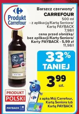 Carrefour Barszcz czerwony Carrefour oferta