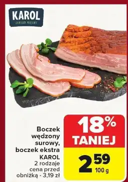 Carrefour Boczek wędzony surowy Karol oferta