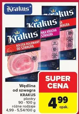 Carrefour Wędlina od szwagra Krakus plastry różne rodzaje oferta