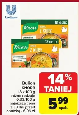 Carrefour Market Bulion z kury Knorr różne rodzaje oferta