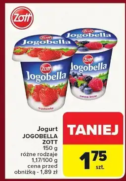 Carrefour Jogurt Jogobella Zott 150g truskawka oferta