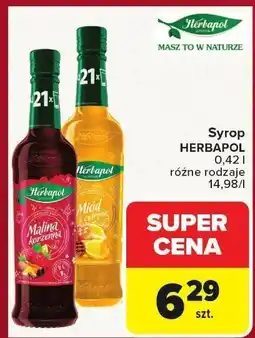 Carrefour Market Syrop HERBAPOL różne rodzaje 0,42 l oferta