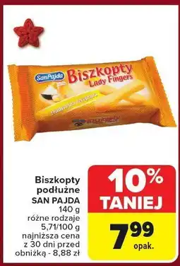 Carrefour Biszkopty podłużne SAN PAJDA Lady Fingers oferta