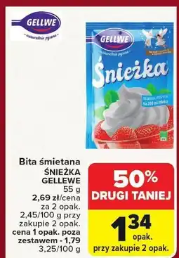 Carrefour Bita śmietana Śnieżka Gellwe oferta