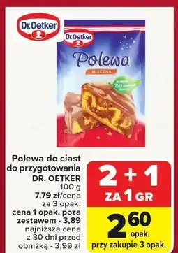 Carrefour Polewa do ciast do przygotowania Dr. Oetker mleczna oferta
