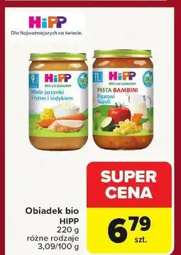 Carrefour Obiadek bio HiPP różne rodzaje oferta