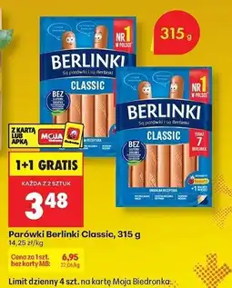 Biedronka Parówki Berlinki Classic, 315 g oferta