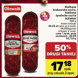 Carrefour Kiełbasa sucha żywiecka z szynki Olewnik oferta