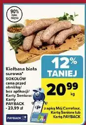 Carrefour Kiełbasa biała surowa Sokołów oferta