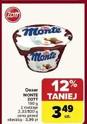 Carrefour Deser mleczno-czekoladowy z orzechami Zott Monte oferta