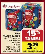 Carrefour Piwo Warka Radler Owoce Leśne 0% oferta