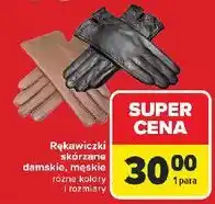 Carrefour Rękawiczki skórzane męskie oferta