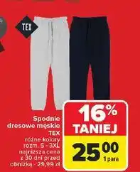 Carrefour Spodnie dresowe męskie s-3xl Tex oferta