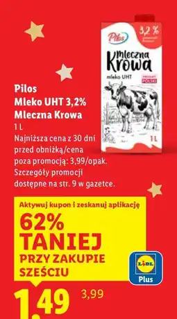 Lidl Mleko UHT 3,2% Mleczna Krowa Pilos oferta