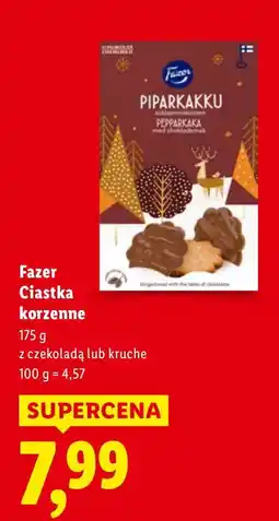 Lidl Ciastka Fazer Piparkakku z czekoladą lub kruche oferta