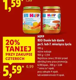 Lidl Danie HiPP BIO po 5. lub 7. miesiącu życia oferta