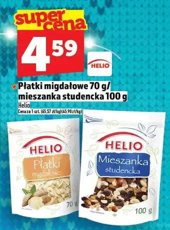 Płatki migdałowe Helio 70g / mieszanka studencka 100g