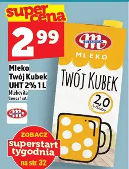 Topaz Mleko Twój Kubek UHT 2% 1 L Mlekovita oferta