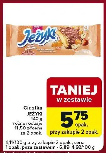 Ciastka JEŻYKI 140 g różne rodzaje Carrefour Express