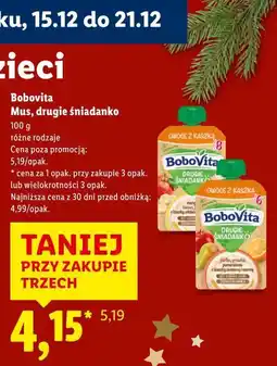 Lidl Bobovita Mus, drugie śniadanko - taniej przy zakupie trzech oferta