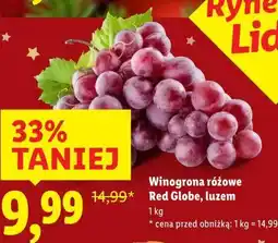 Lidl Winogrona różowe Red Globe, luzem oferta