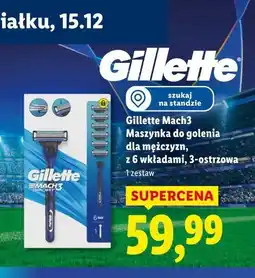 Lidl Gillette Mach3 Maszynka do golenia dla mężczyzn, z 6 wkładami, 3-ostrzowa (1 zestaw) oferta