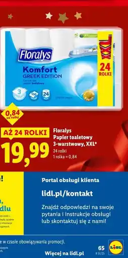 Lidl Florays Papier toaletowy 3-warstwowy, XXL, 24 rolki oferta