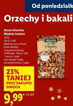 Lidl Alesto Selection Migdały łuskane 200g oferta