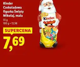 Lidl Kinder Czekoladowa figurka Święty Mikołaj, mała oferta