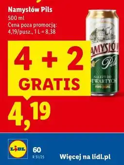 Lidl Namysłów Pils 500 ml 4+2 gratis oferta