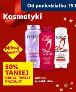 Lidl Wszystkie kosmetyki Elseve - 50% taniej drugi, tańszy produkt oferta
