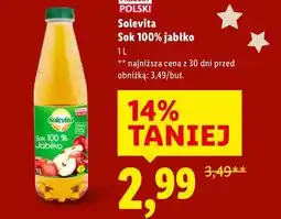 Lidl Solevita Sok 100% jabłko 1L oferta