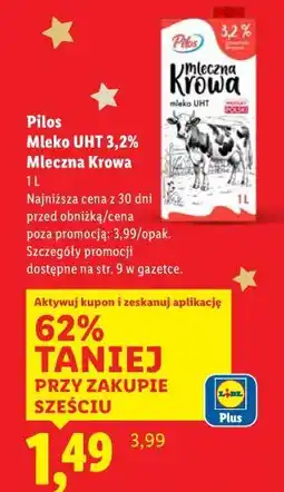 Lidl Pilos Mleko UHT 3,2% Mleczna Krowa 1L oferta