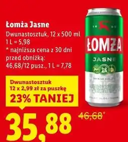 Lidl Łomża Jasne Dwunastopak, 12 x 500 ml oferta