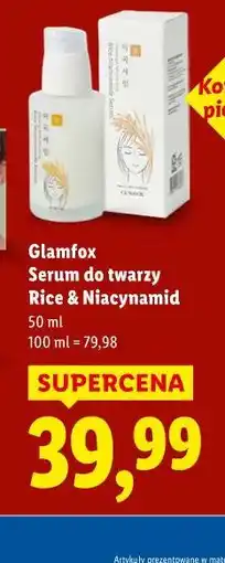 Lidl Glamfox Serum do twarzy Rice & Niacynamid oferta