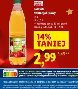 Lidl Solevita Nektar jabłkowy 1,5L oferta